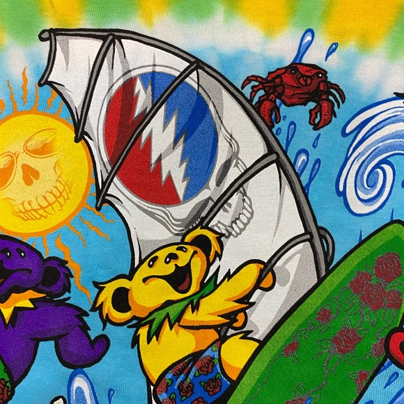 Grateful Dead Summertime Surf Men’s Tie Dye Shirt - Picture 12 of 12